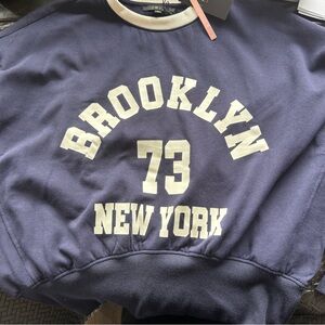 NWT Navy Blue 'Brooklyn 73' Super Soft Sweatshirt